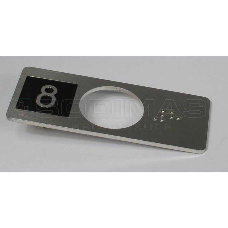 Chicklet antivandale gravée 8 à gauche + braille