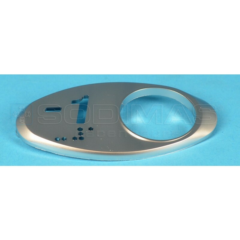 Chicklet ovale gravé -1 GeN2 avec braille Finition satin chromé