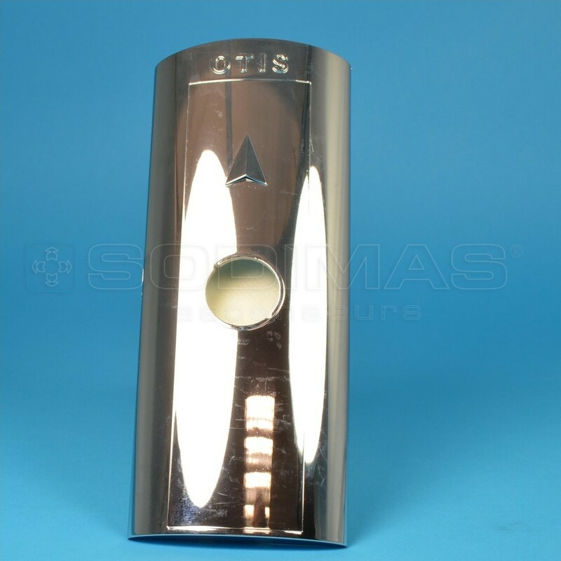 Plastron chrome 1 bouton avec logo + flèche montée - Otis 2000