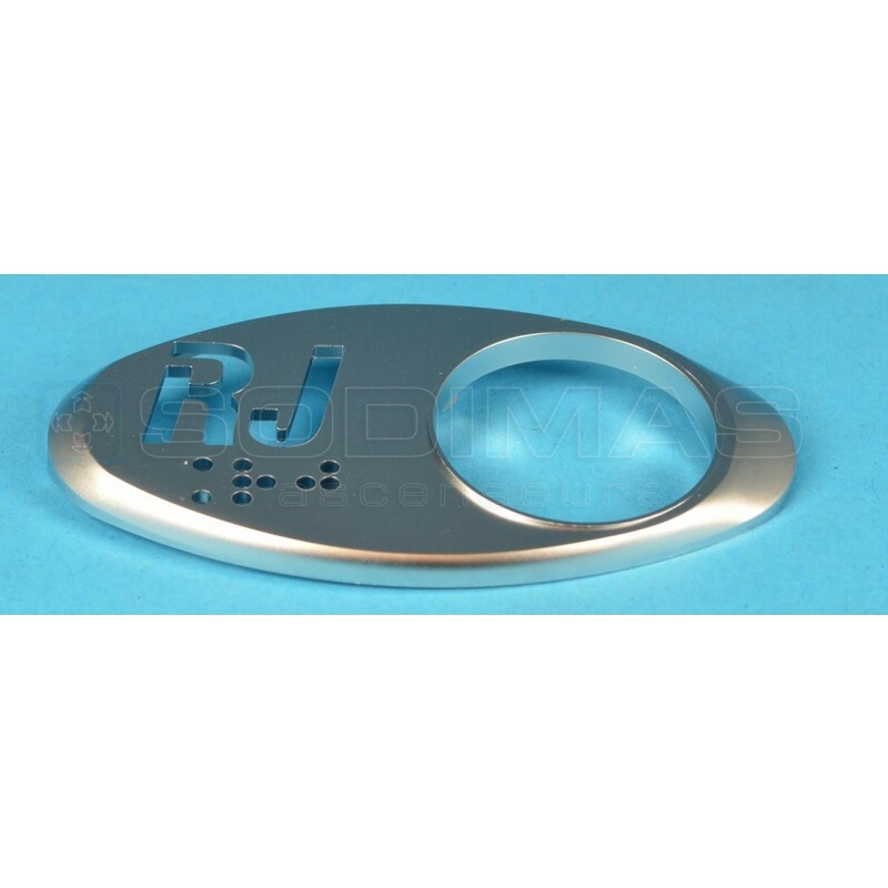 Chicklet ovale gravé RJ GeN2 avec braille Finition satin chromé