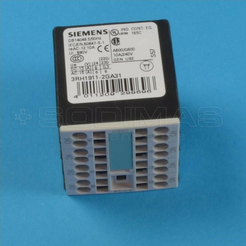 Bloc contact auxiliaire Siemens 3NO/1NF - 3RH1911 - 2GA31