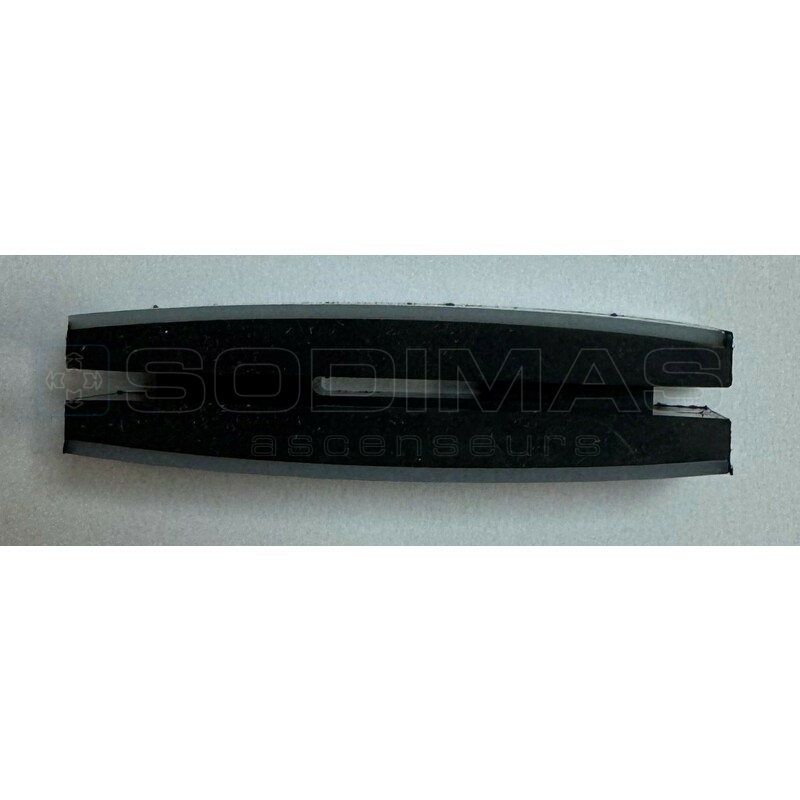 Patin plastique 13,5*50 mm avec gorge- remplace patin feutre -porte cabine/palière