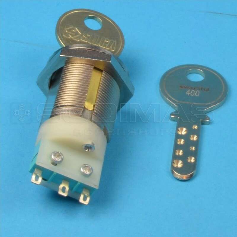 Contact à clè type KABA 8 N° 400 2 SORTIES + 2 CLES -compatible