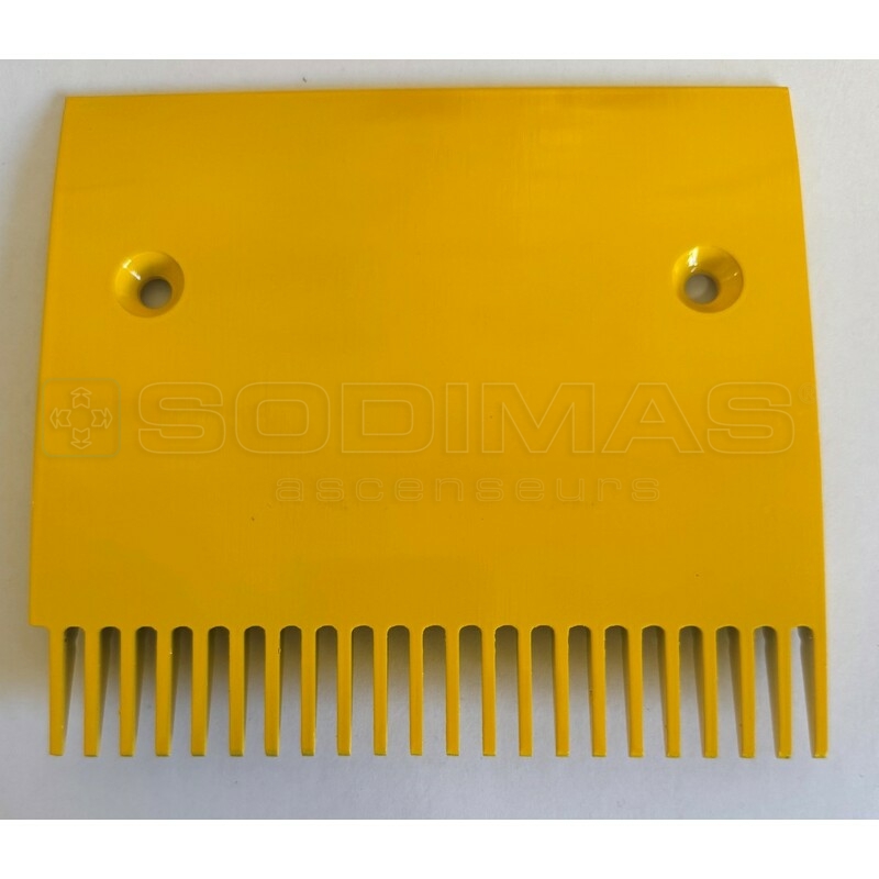 Peigne jaune 181.4 * 199.5 mm milieu 22 dents 2 trous- compatible pour trottoir roulant 9500AE hauteur trou fixation 58 mm