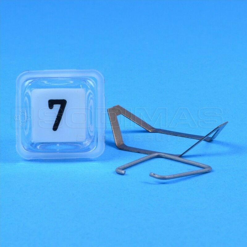 Ensemble cube blanc gravé 7 pour bouton type R/R1 - compatible