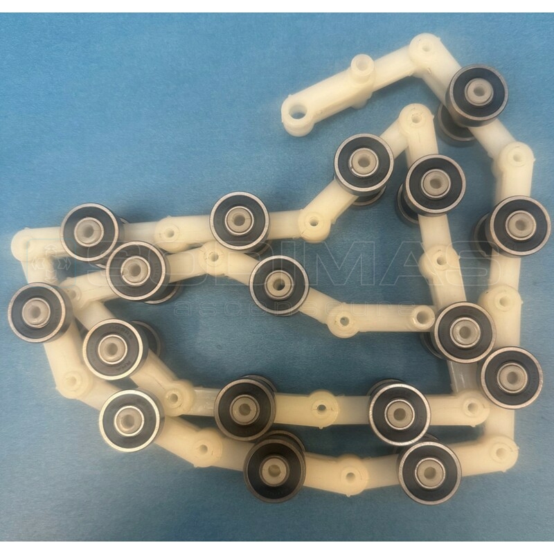 Chaine de renvoi de MC roulements à billes- 17 jeux de 2 galets - - compatible,-9500,SDS,SKS,STS - X= 970 mm