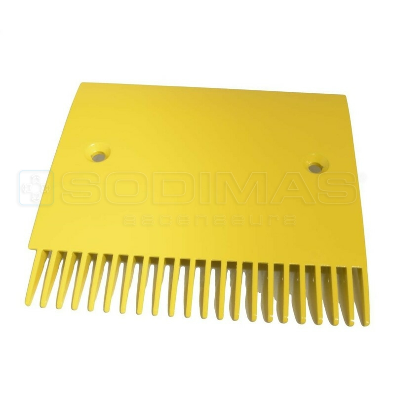 Peigne jaune 128 x 199,4 mm - compatible pour trottoir roulant 9500 - (plateaux longs de 400 mm)