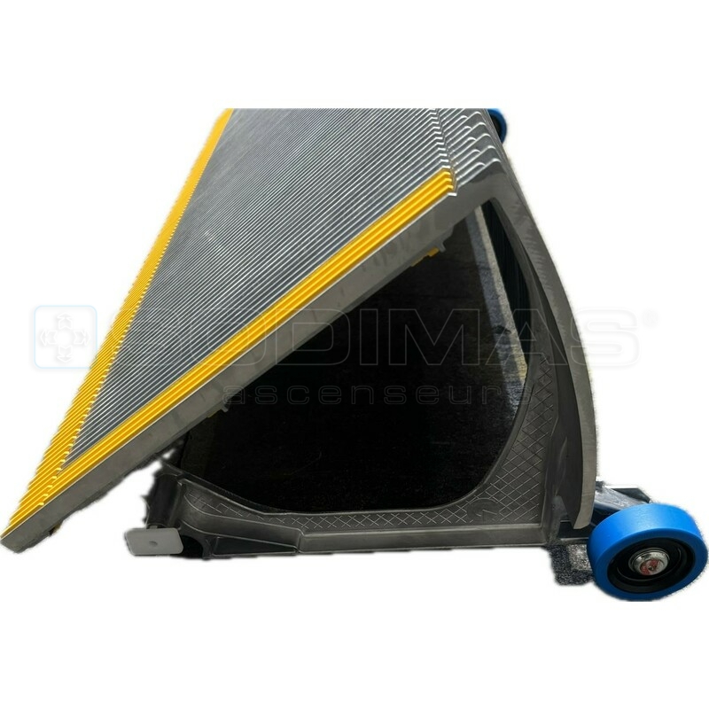 Marche alu lg 1000 mm avec insert jaunes - compatible