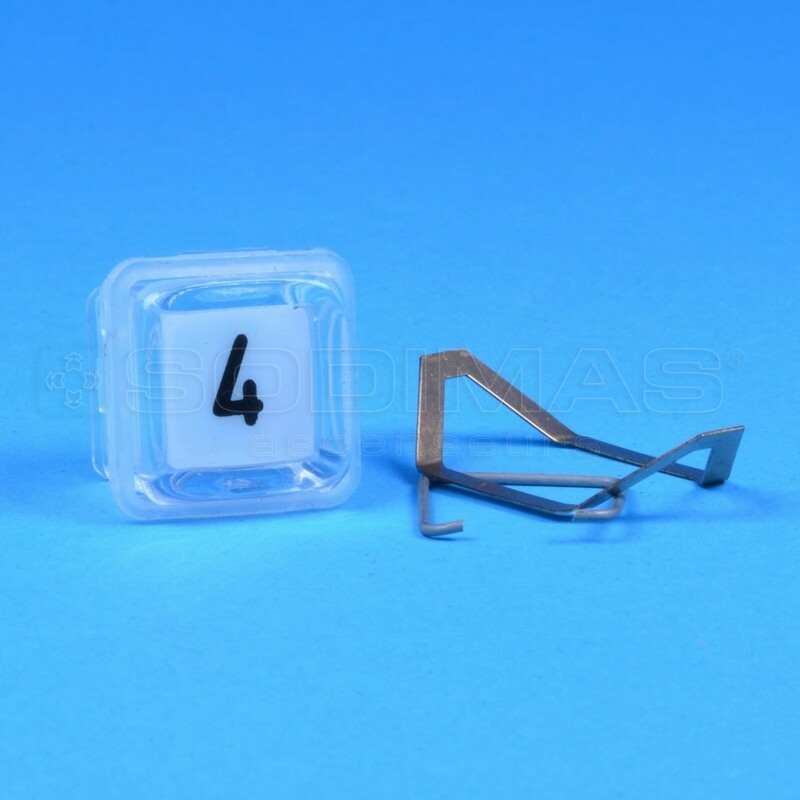 Ensemble cube blanc gravé 4 pour bouton type R/R1 - compatible