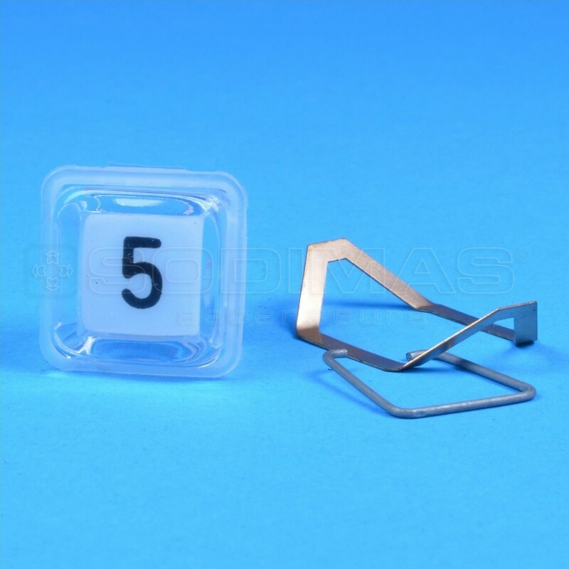 Ensemble cube blanc gravé 5 pour bouton type R/R1 - compatible