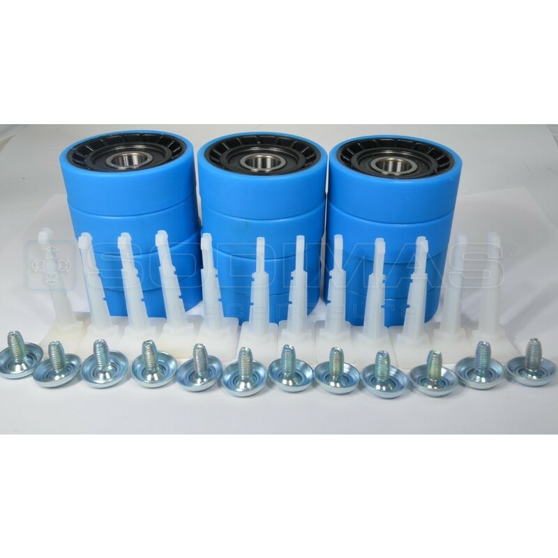 Kit 12 galets Ø 76 + 12 axes + 12 patins pour marche -9300 9300AE SWT STS SGT