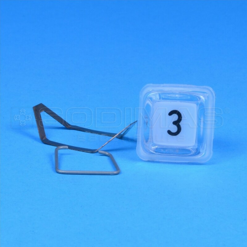 Ensemble cube blanc gravé 3 pour bouton type R/R1 - compatible