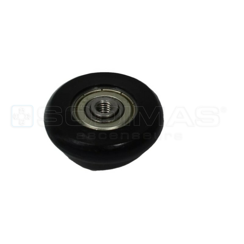 Galet noir diametre Ø 40 avec axe percé pour porte 4VBOC -compatible