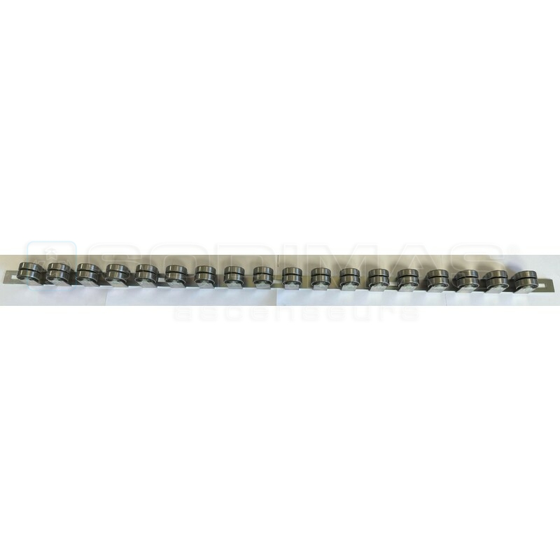 chaine de crosse main courante 18 paires de galets pour trafic soutenu - compatible