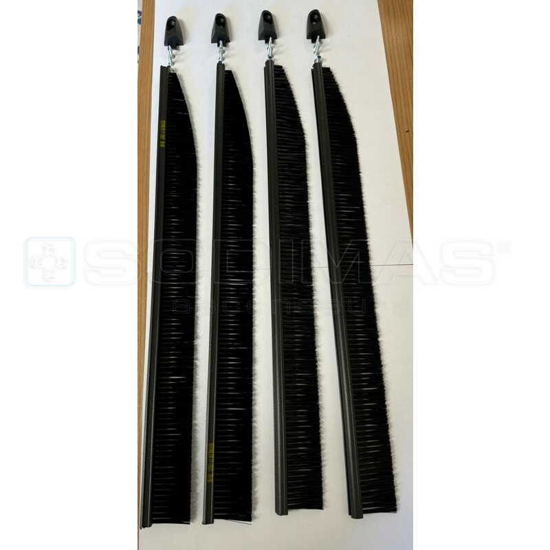 Brosse noire plinthe extremité 505 mm - 4 pièces TYPE 1