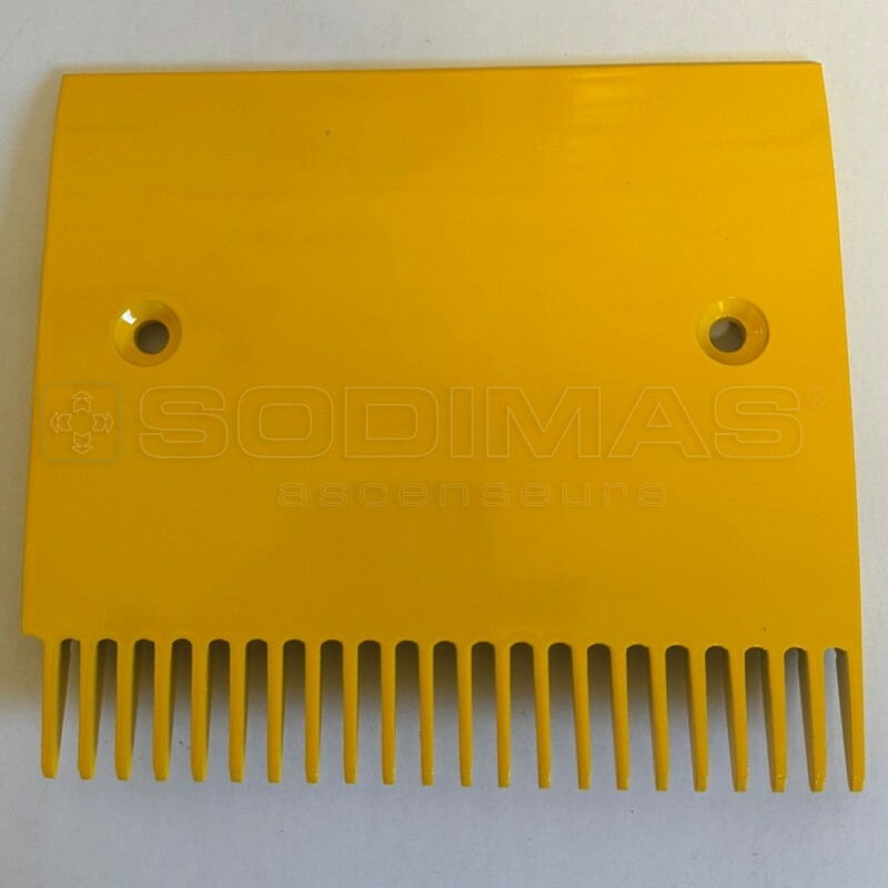 Peigne jaune aluminium 181,4 x 199,4 mm milieu - compatible pour trottoir roulant 9500 - (plateaux courts de 133 mm) hauteur trou fixation 72 mm