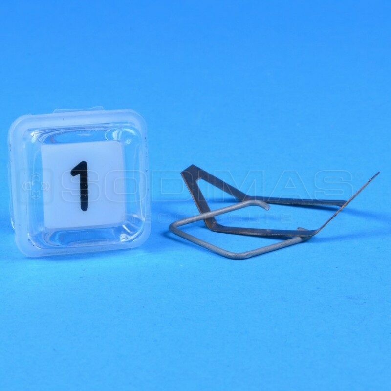 Ensemble cube blanc gravé 1 pour bouton type R/R1 - compatible