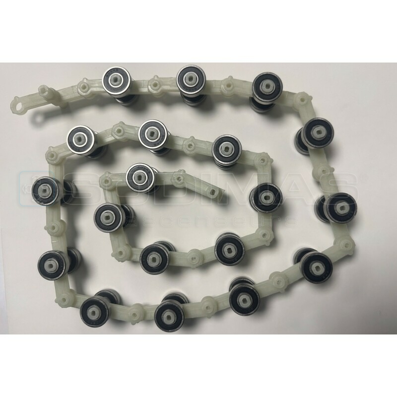 Chaine renvoi main courante 19 *2 galets - X= 1091 mm -compatible