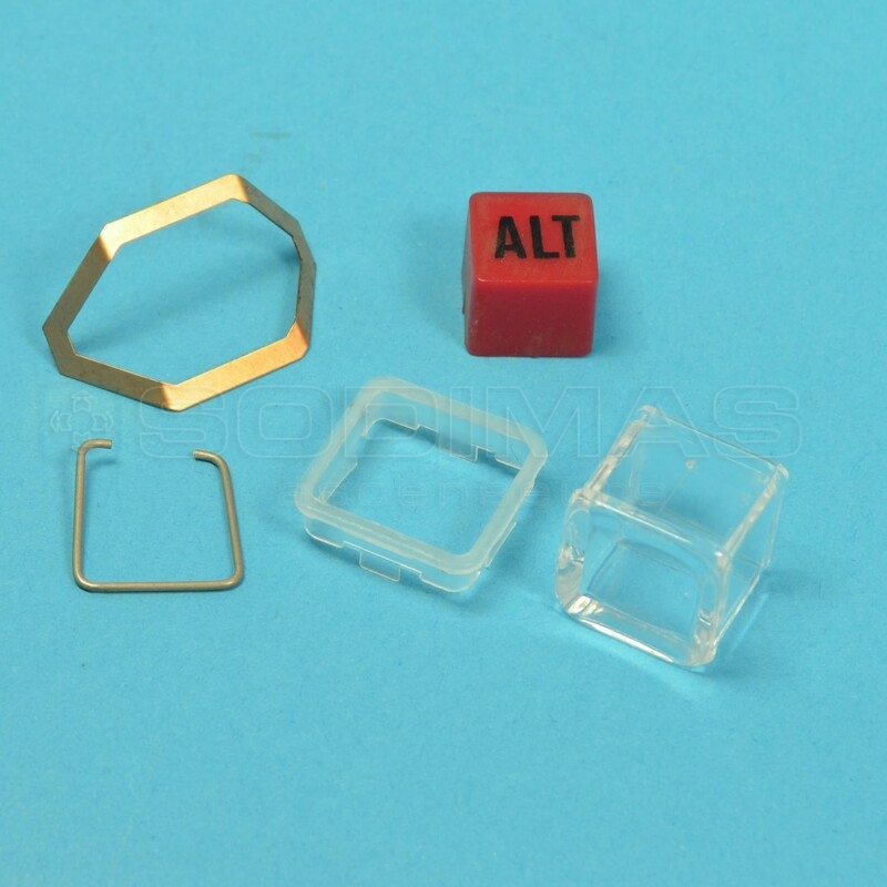 Ensemble cube blanc gravé stop pour bouton R/R1