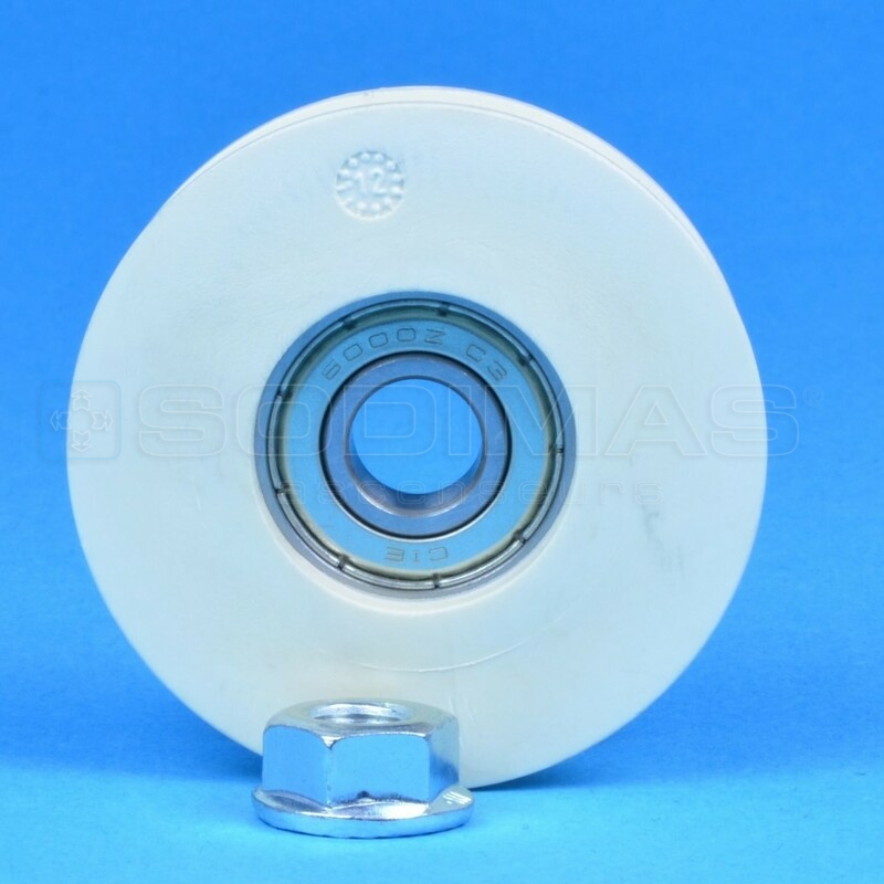Galet Ø 52 mm gorge ronde pour porte ECOSIL