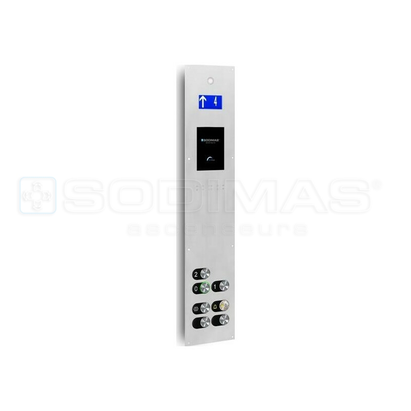 Plastron inox brossé 30/10 avec angles arrondis - 3 niveaux EVOLYA montage à encastrer en façade avec visserie anti-vandale fournie (plastron Evolya/Démon)