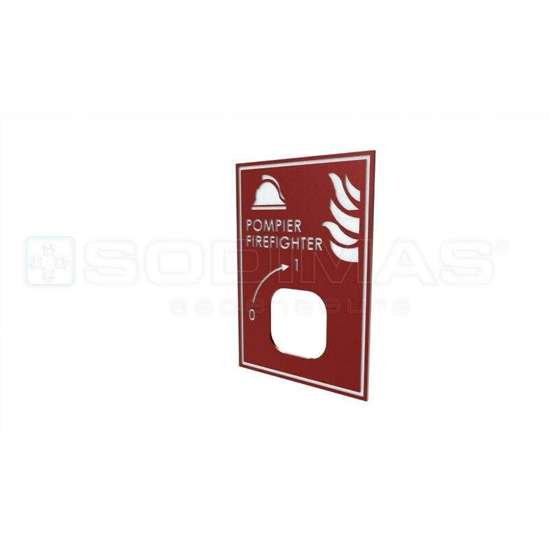 Plaquette adhésive pompier pour plastron palier