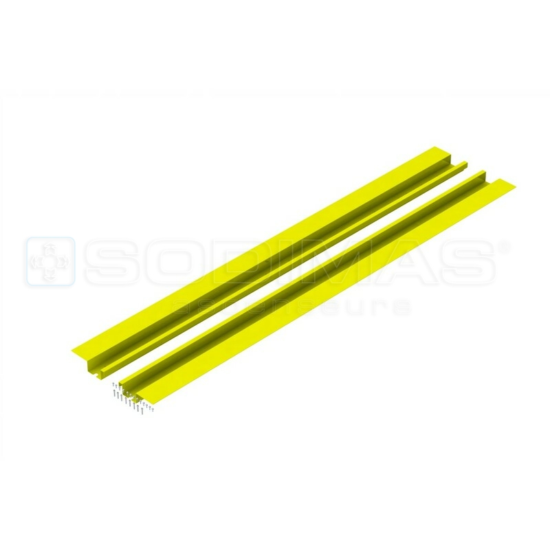 Ensemble tôles support fixation barrières SICK - H2520 mm à recouper