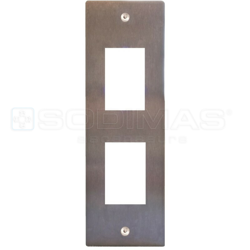 Plastron 58x185 à vis pour afficheur 2 pouces vertical anti-vandale