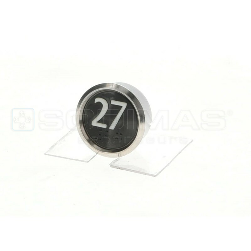 Bouton IP65 V2 noir brossé 27