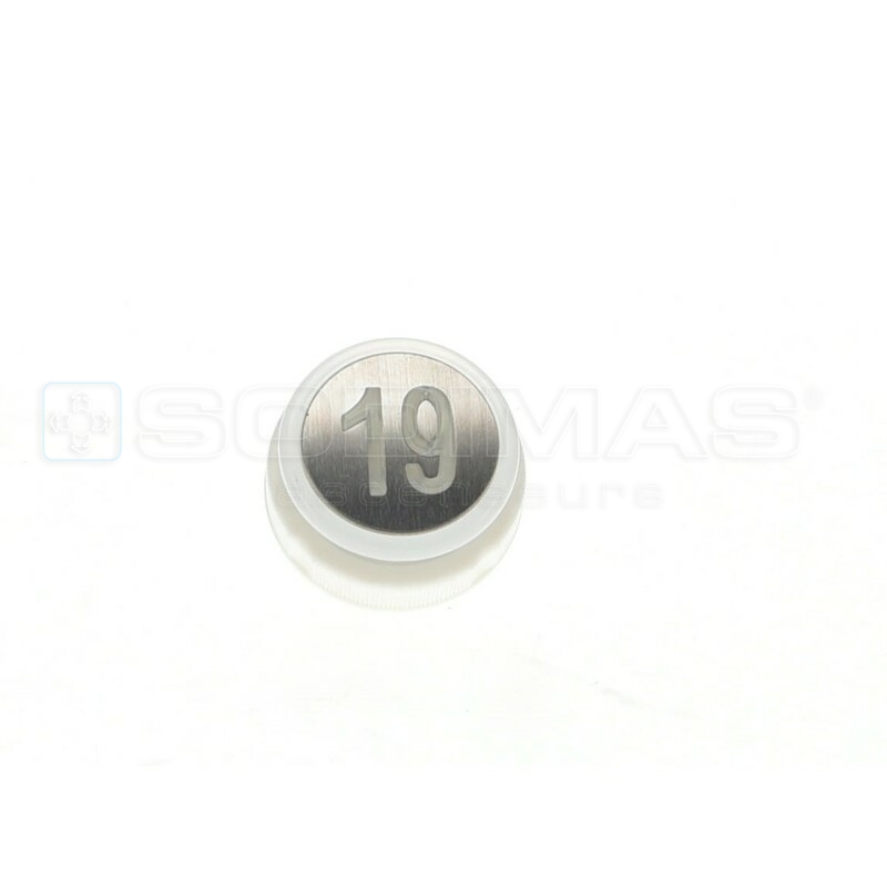 Bouton Cyntra inox brossé 19