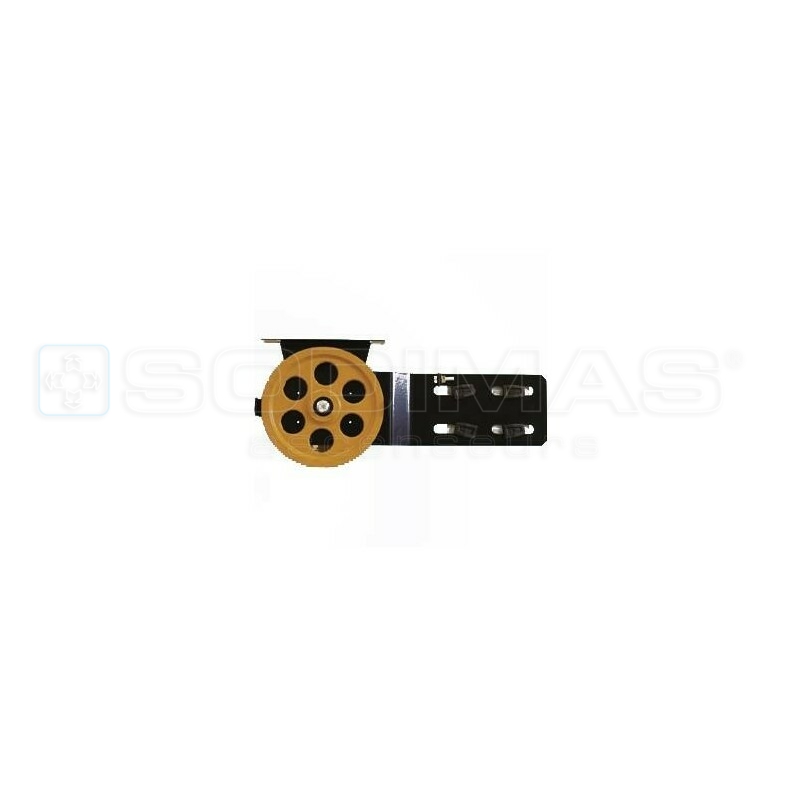 Poulie de renvoi cuvette fixée au guide pour tendeur linéaire Ø 200 mm H 220 mm