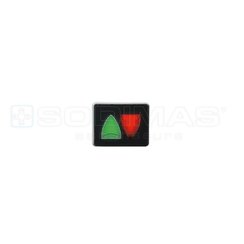 Afficheur flèches de sens multi-LED (rouge/vert) en relief avec gong intégré, sans haut-parleur
