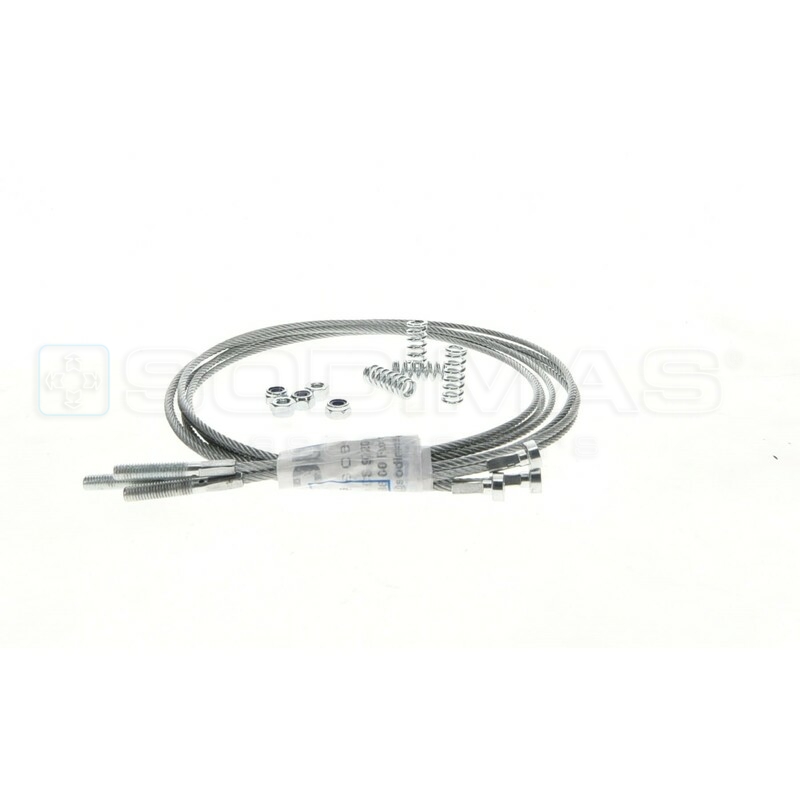 Câble acier-ressort-écrou OT 2 Vtx portes palières PL 700 SD20