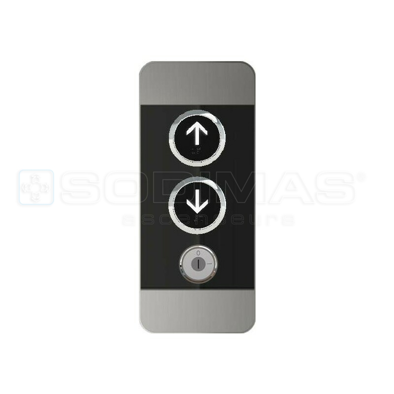 Boite palière Black Pad-V2- 2 boutons duplex +contact a -clé