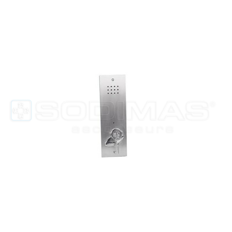Plastron cabine inox 80 x 250 mm + Module MIC21T + Contact clé priorité U36
