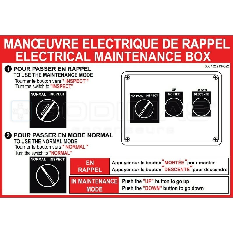 Étiquette manœuvre électrique rappel