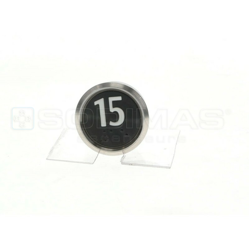 Bouton IP65 V2 noir brossé 15