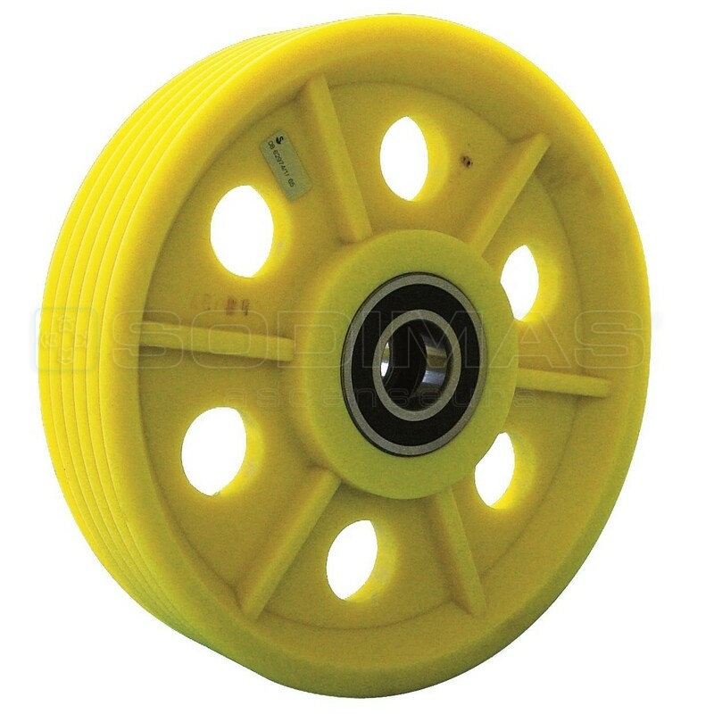 Poulie de déflexion polyamide Ø 400 mm. 5 câbles 10 à 11