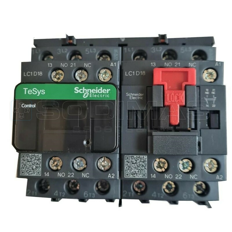 Contacteur inverseur 18 A - 1O+1F - 110 VCA - LC2D18FE7