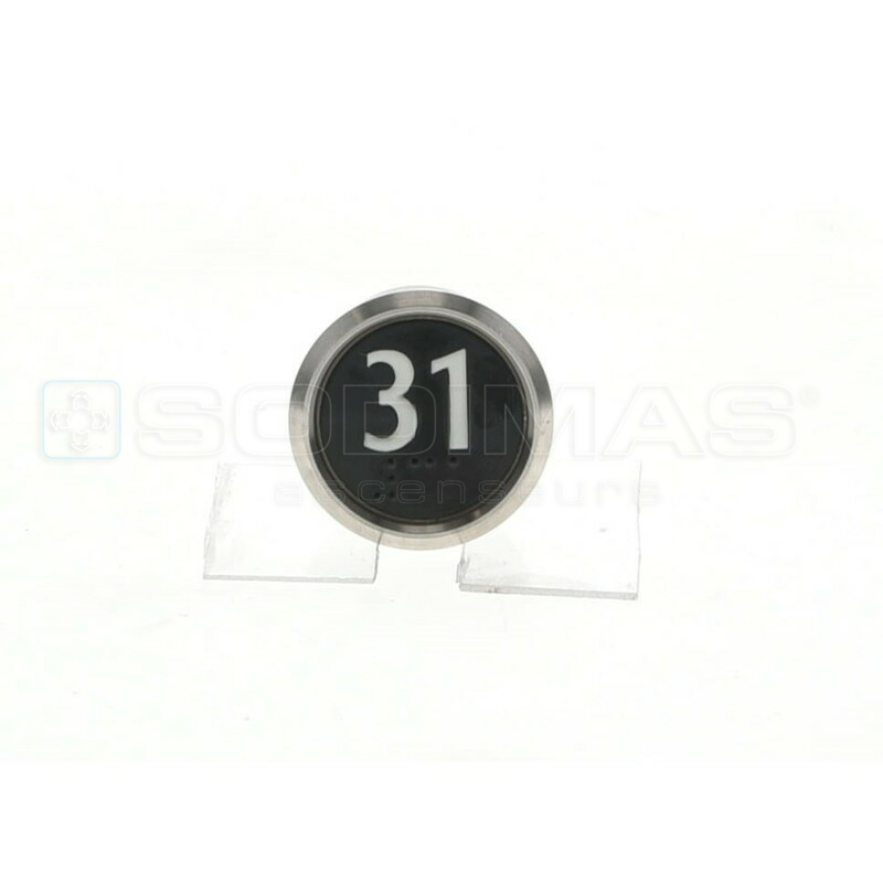 Bouton IP65 V2 noir brossé 31