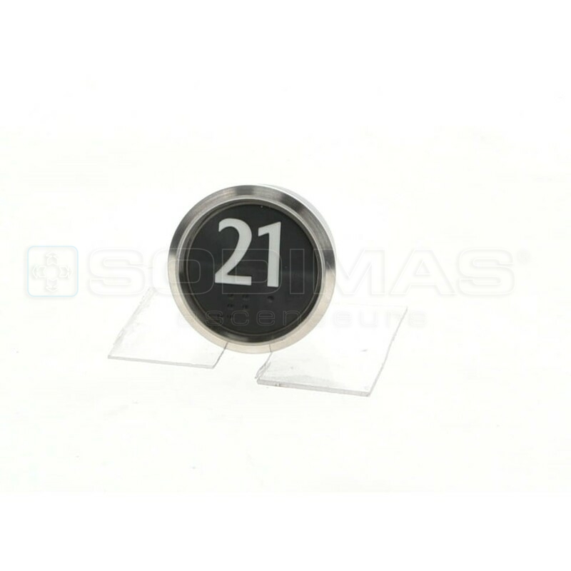 Bouton IP65 V2 noir brossé 21