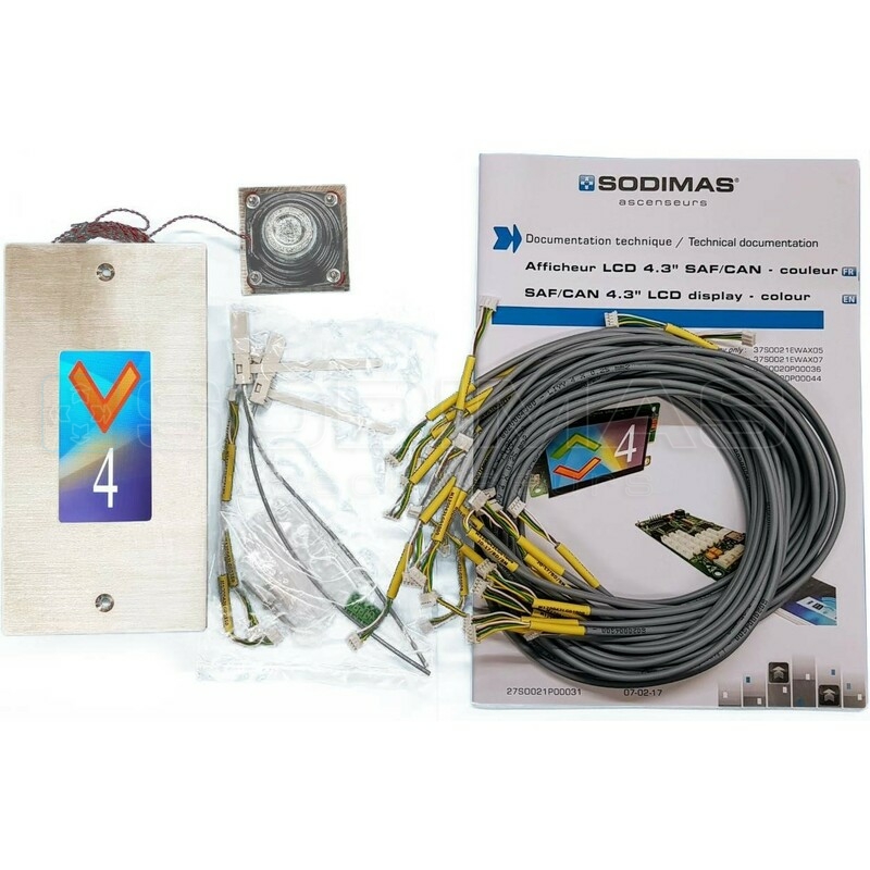 Kit plastron indicateur LCD 4 pouces couleur CAN avec synthèse vocale, gong et haut-parleur + câbles bouton pour 12 niveaux