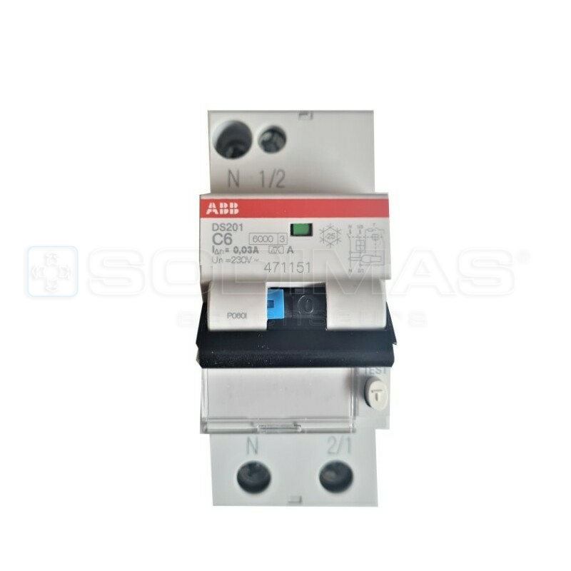 Disjoncteur différentiel type A 1P+N 6A 30mA