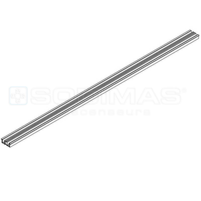 Seuil aluminum SD20 cabine et palier PL 1000 2 vantaux ouverture centrale : Dimensions 54x30x2040