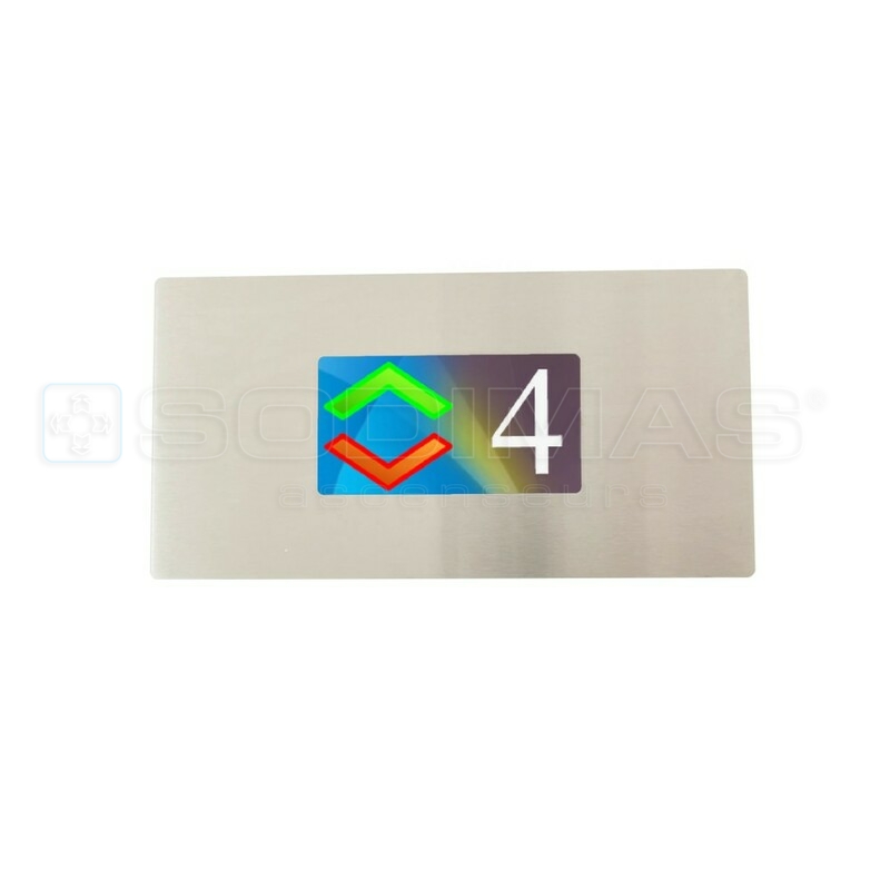 Plastron encastré inox horizontal, afficheur 4,3 pouces CAN couleur, montage standard, dimension 195 x 100 mm, fixation goujons