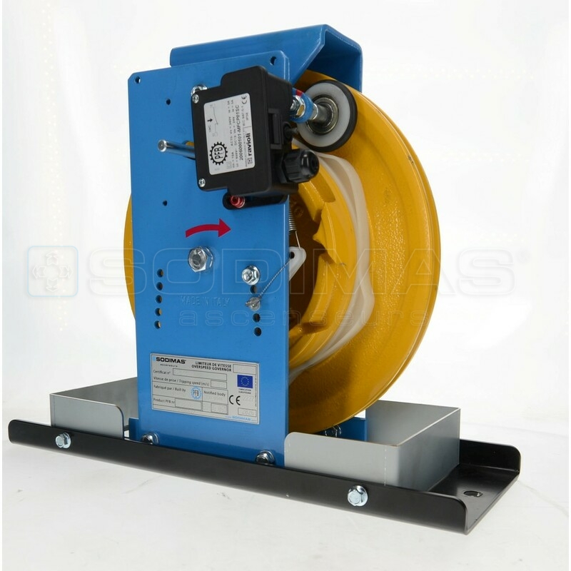 Limiteur de vitesse type R6SP - Diamètre 300 mm - 1 sens de prise gauche ou droite - Embase 155 x 420 mm (lxL) - Embase longue - Sens droite vitesse de prise 0,80 m/s