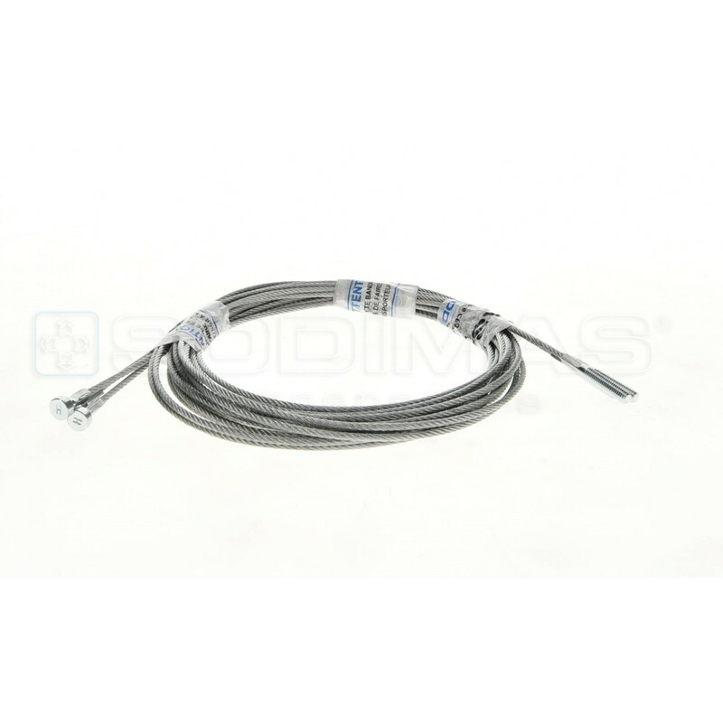 Câble acier-ressort-écrou porte cabine ouverture centrale 2 Vtx - PL 900 SD20