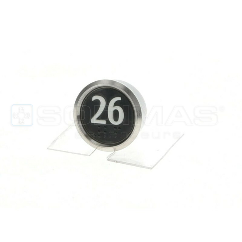 Bouton IP65 V2 noir brossé 26