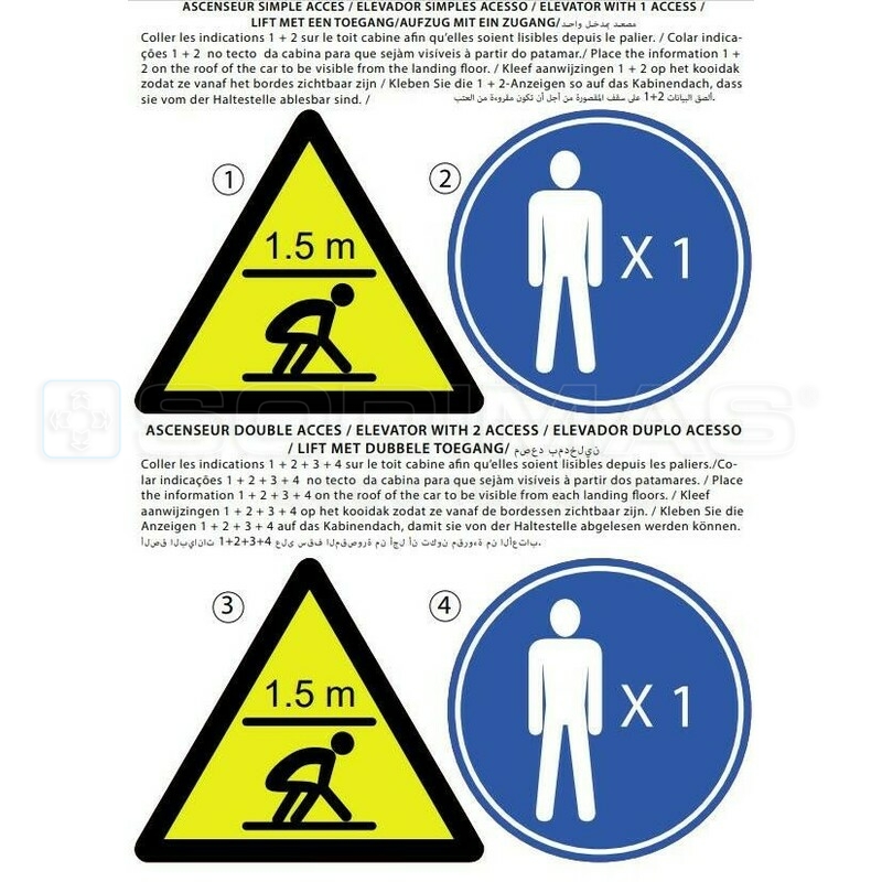 Etiquette Sweetlift - 1 personne - Hauteur 1.5 m - Toit cabine Version 1.0, Version 1.5 et Version 2.0