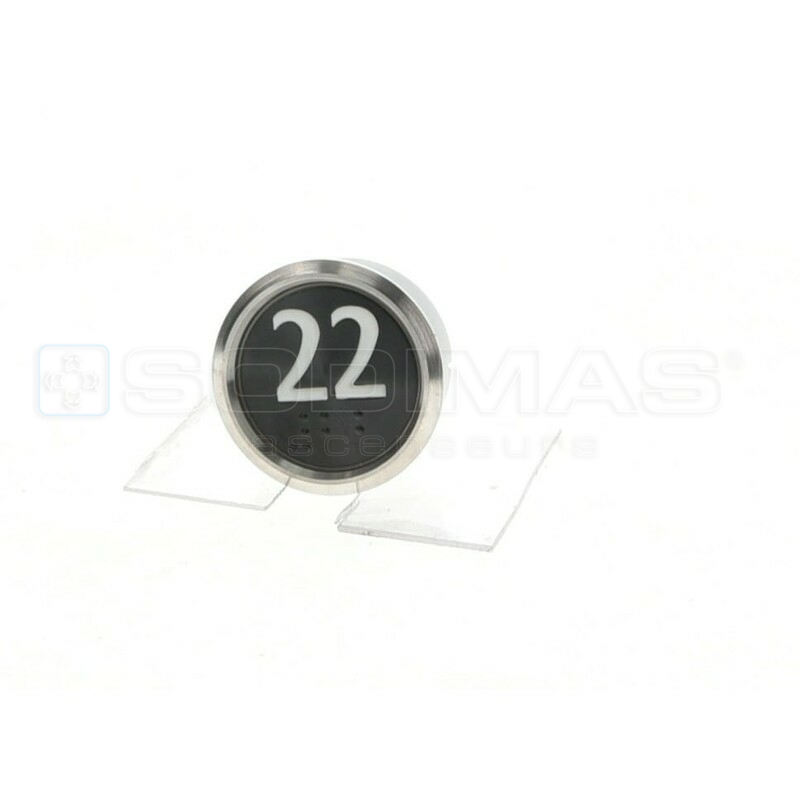 Bouton IP65 V2 noir brossé 22